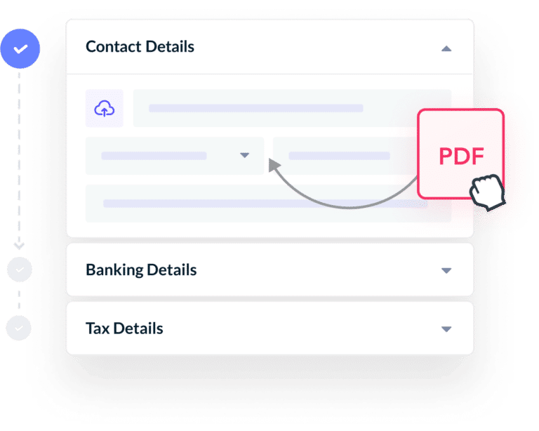 Contract repository details, including banking and tax details