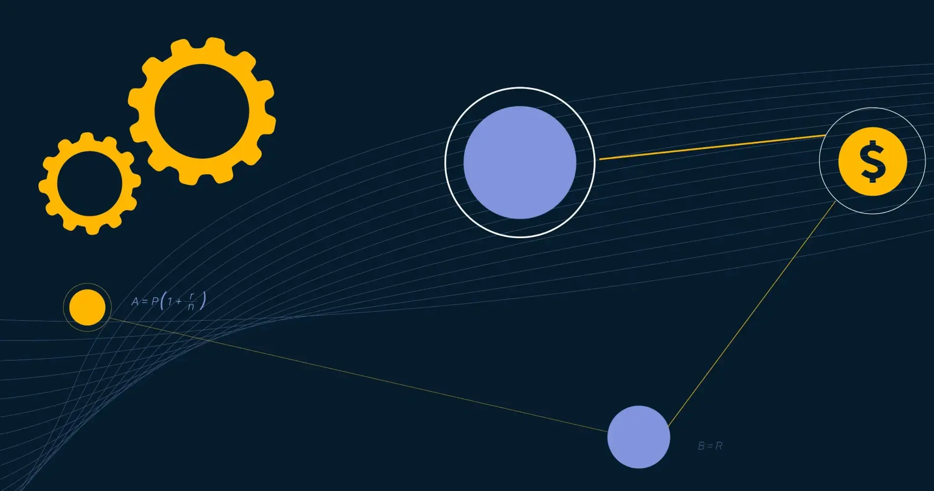 A diagram showing the relationship between money and gears.